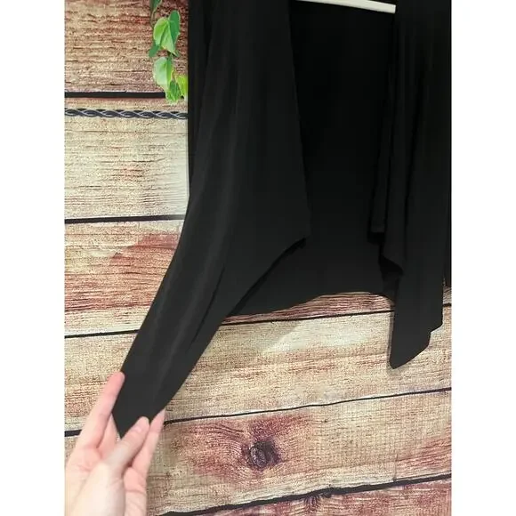 Connected Apparel 3/4 Sleeve Sweater Cardigan Black Business Casual Womens S EUC - Picture 2 of 4